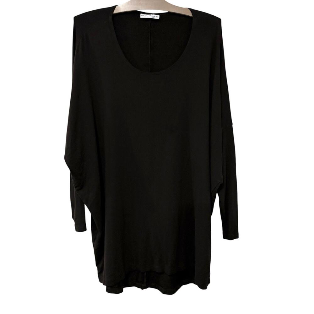 Bryn Walker | Top Brown Pullover 3/4 Sleeves Lagenlook Stretch- Size Medium